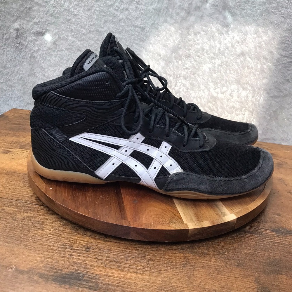 Asics Matflex 7 Wrestling Shoes Mens 12 Black/White MMA Gym Boxing Sneakers‎